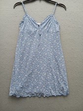 American Eagle Women XS Dress Blue Floral Casual Sleeveless V-Neck Stretch Mini