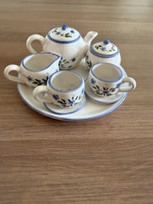 Vintage blue floral Mini Child s 10 pc China Tea Set Unplayed Thailand