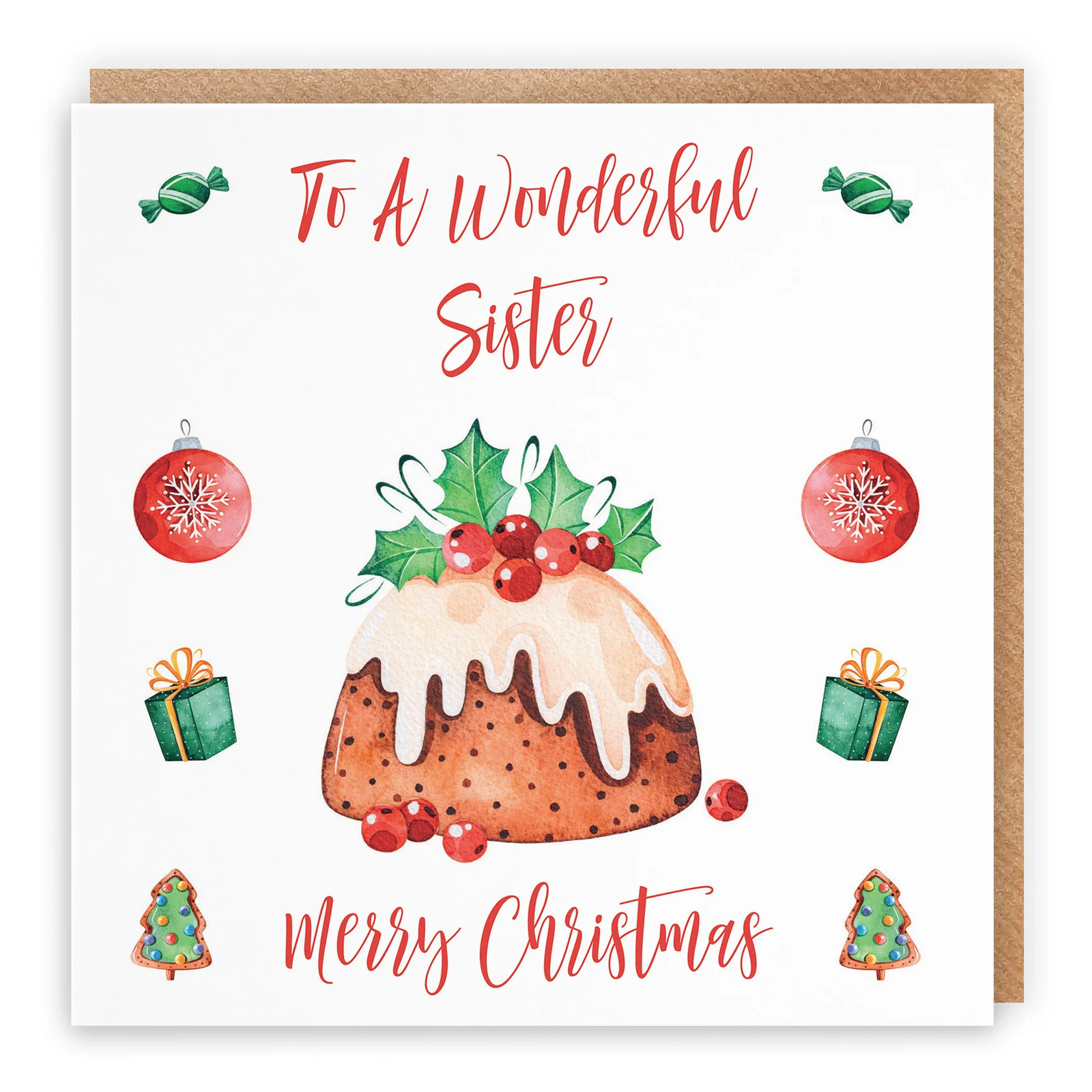 Sister Card Christmas Pudding