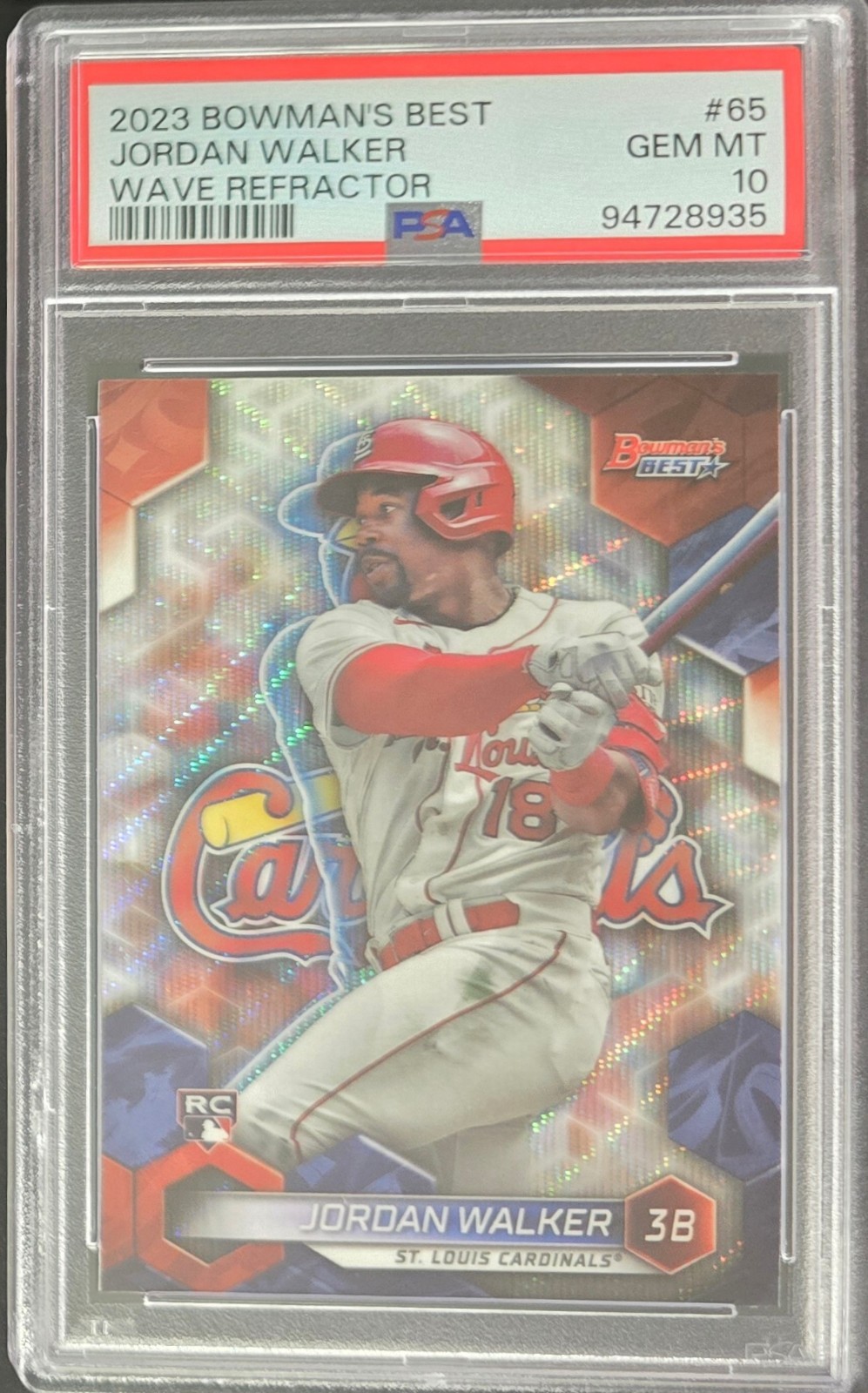 2023 Bowman's Best Wave Refractor Jordan Walker #65 PSA 10 GEM MT Rookie RC