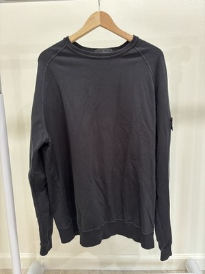 Stone Island Ghost Piece Cotton Knit Jumper Sweater Black Sweatshirt Size XL