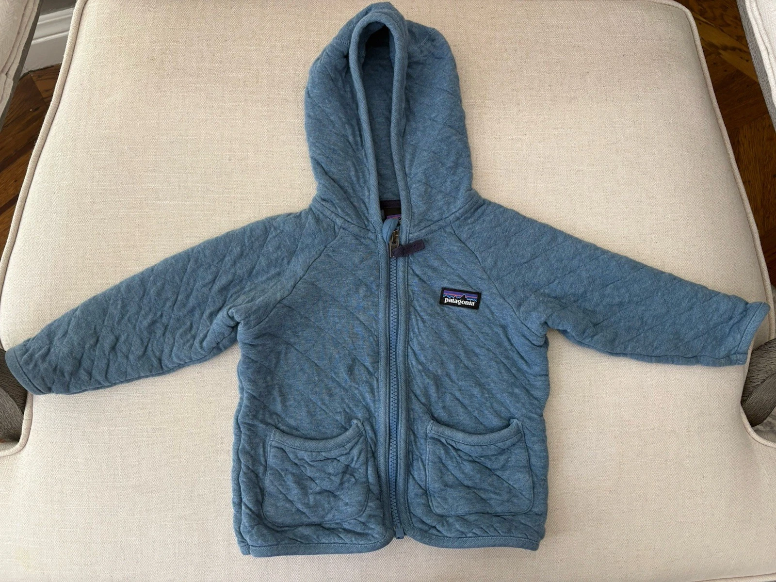 Patagonia Baby Hoodie Organic Cotton Quilted Zip-Up Jacket 12-18M Super Soft!