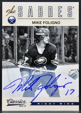 2012-13 Panini Classics Signatures Foligno 166 Buffalo Sabres Auto 0997