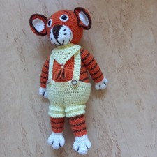 Tiger Junge handgefertigt Wolle 48 cm Puppe Handarbeit Wolle gestrickt