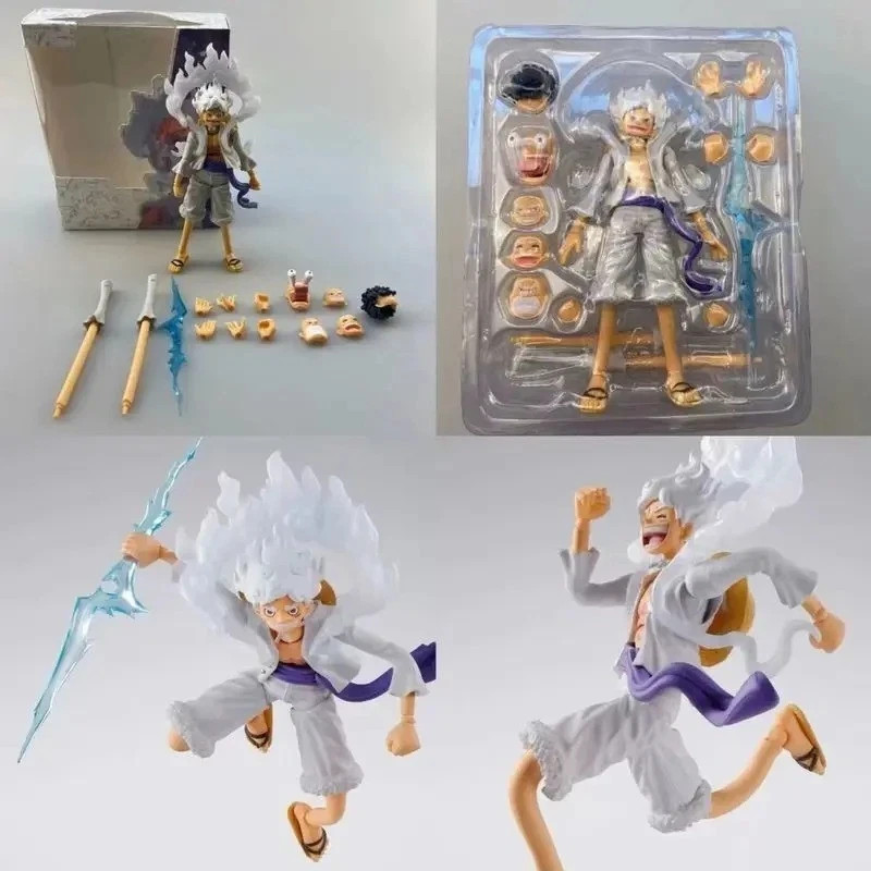 Figura de acción Monkey D Luffy Gear 5 anime de una pieza móvil coleccionable