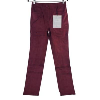 NEW Milly Burgundy Straight-Leg Pants Sample Size S Fall 2025