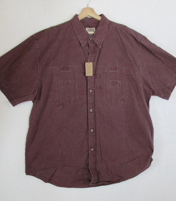 Magellan Men s Button Down Heavy Weight Vented Fishing Shirt 2XL NWT Burgundy