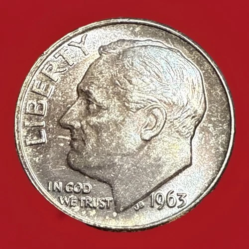 TONED 1963-P UNCIRCULATED ROOSEVELT DIME *** 179