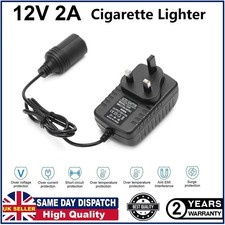 240V Mains Plug to 12V Socket Adapter Car Cigarette Lighter Power Converter UK