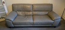 DFS Leather Sofa 3 Seats In Grey. Good Condition. Collection Only