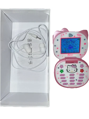 Hello Kitty Flip Phone Kawaii Cute Cartoon Kids Phone 3G With Camera Radio - Picture 1 of 1