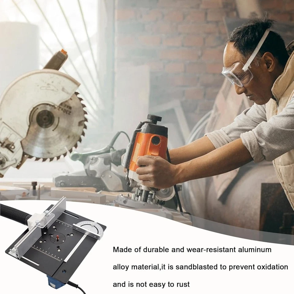 Frästisch Einlegeplatte mit Winkellineal Fräsplatte Hilfswerkzeug für Oberfräse - Bild 3 von 4