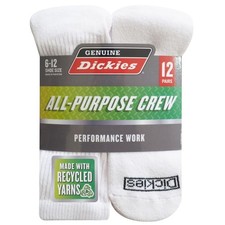 Men's Work Crew Socks 12 Pack White fortable Casual Athletic Socks