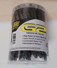Pilot G2 Retractable Gel Pens, Fine Point, 0.7 mm, Black Barrel, Black Ink, 36pk