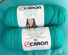 New Lot Of 2 Caron Simply Soft Yarn 6oz Each 315 Yds Each Acrylic COOL GREEN