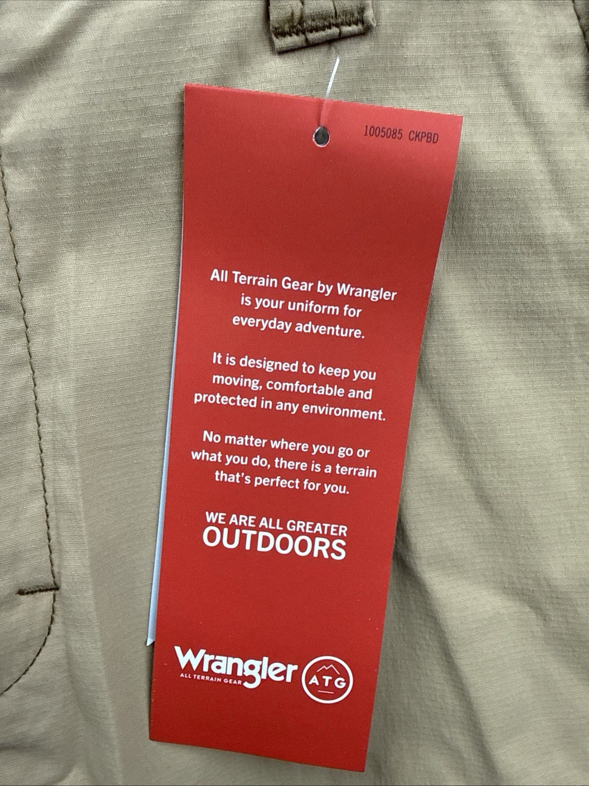 Wrangler ATG All Terrain Gear Pants Mens 40x30 Khaki Nylon Hiking Outdoor