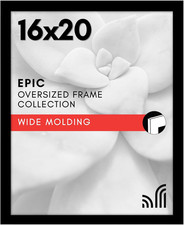 16X20 Picture Frame with Polished Plexiglass - Black Picture Frame - Wide Photo