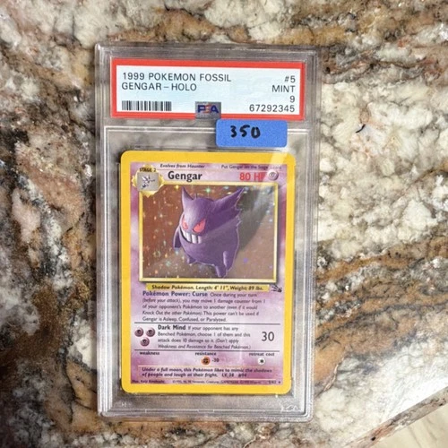 Pokémon TCG Gengar Fossil Holo Rare 5/62 Unlimited PSA 9 1999 English