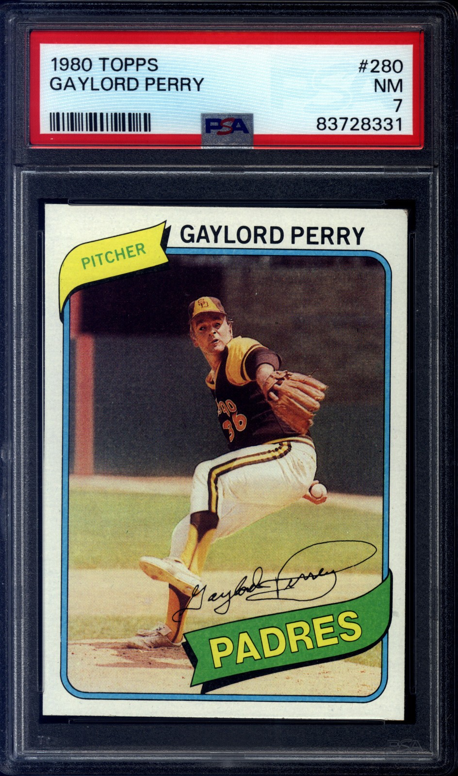 1980 Topps #280 Gaylord Perry (HOF) PSA 7 Baseball Card
