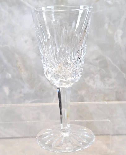 Vtg Waterford Crystal Lismore Sherry Cordial Small White Wine Glasses 5-1/4"