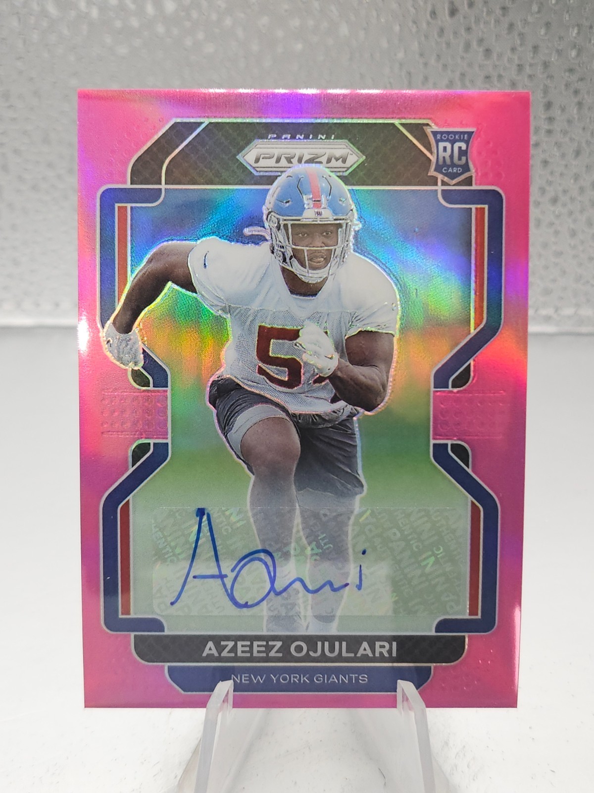 2021 Panini Prizm Pink Azeez Ojulari #386 Rookie Card RC Auto