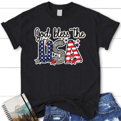   God Bless The Usa Blessed Black T-Shirt, Gift For Friends