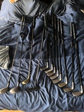 12 pc golf set. Putter, mirage irons 4-9, sand and pitching wedge, drivers, wood
