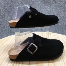 Sun Stone Shoes Womens 7M Kyler Corduroy Clogs Black Closed Toe Casual Flats NEW