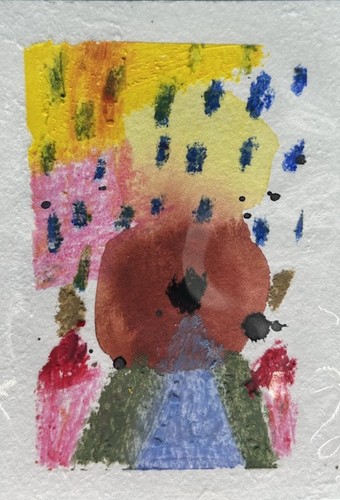 ACEO Original Painting 3.5”x2.5” Temple by Miss Rina of Studio MRAO