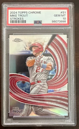 2024 Topps Chrome Mike Trout Strokes PSA 10 #S1 GEM MT