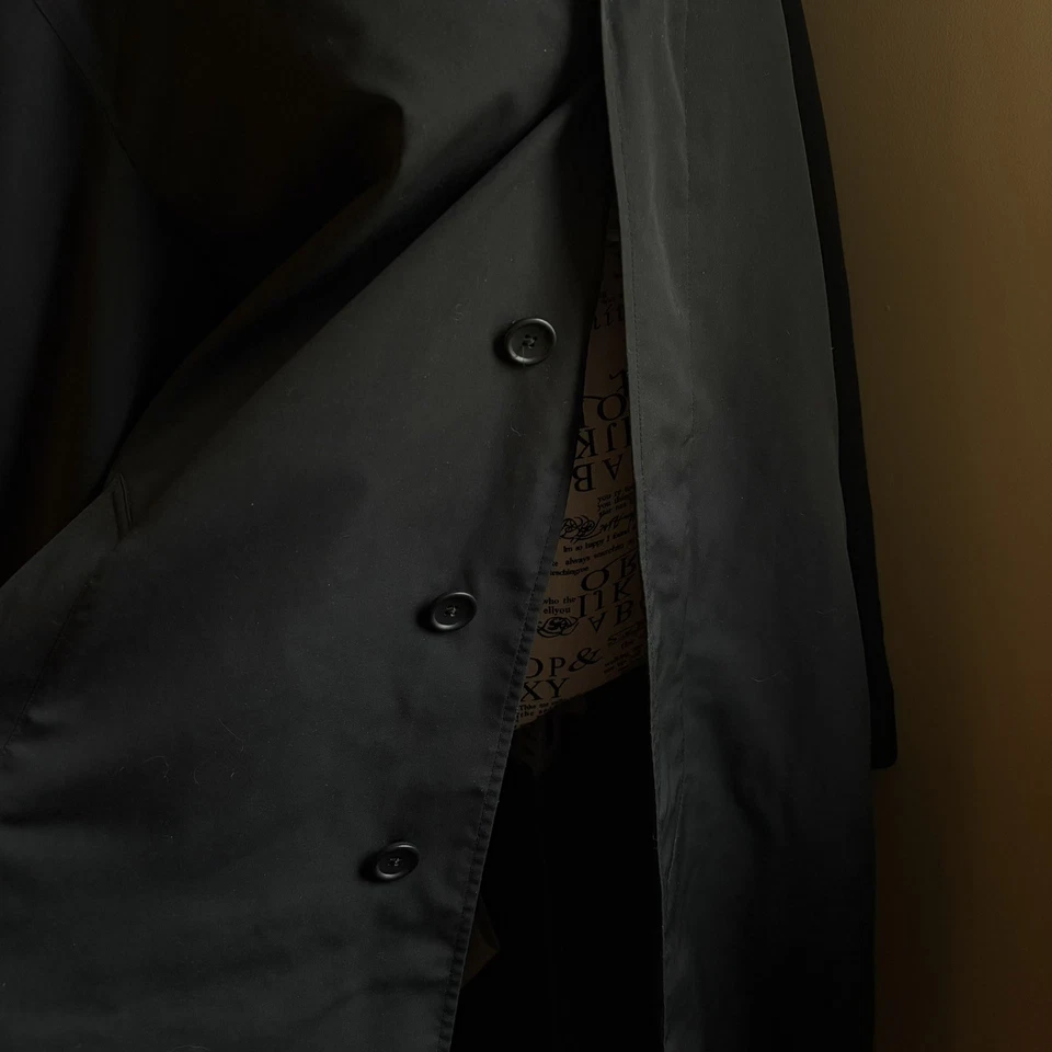 Vintage LL Bean Duster Men's Medium Black Rain Trench Coat - Image 4 of 4