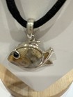 Vtg Whitney Kelly Fish Pendant With Semi Precious Gemstone Silk Necklace — photo 6