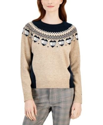 Tommy Hilfiger Womens Fair-Isle Crewneck Swe 196701613066 XL RT $79.5