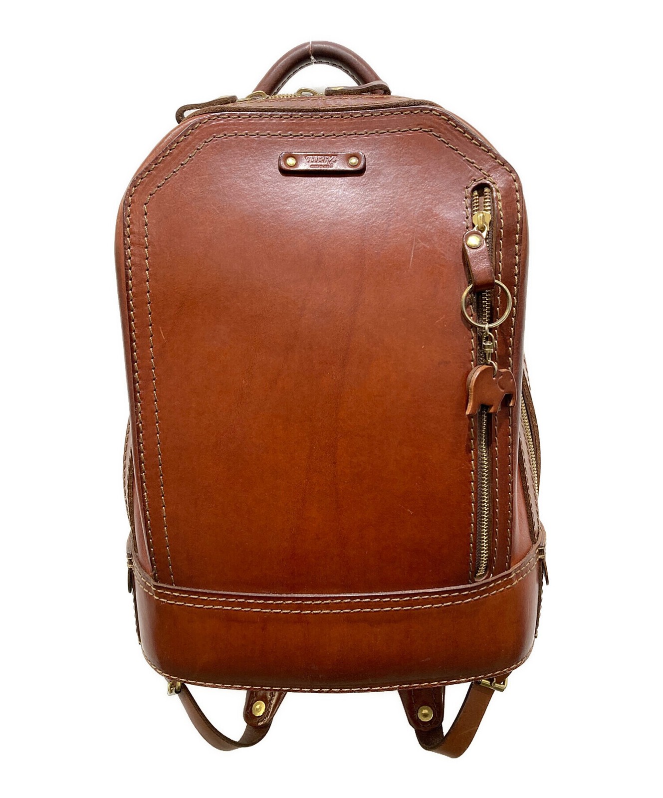 HERZ Backpack Leather Brown Authentic From Japan