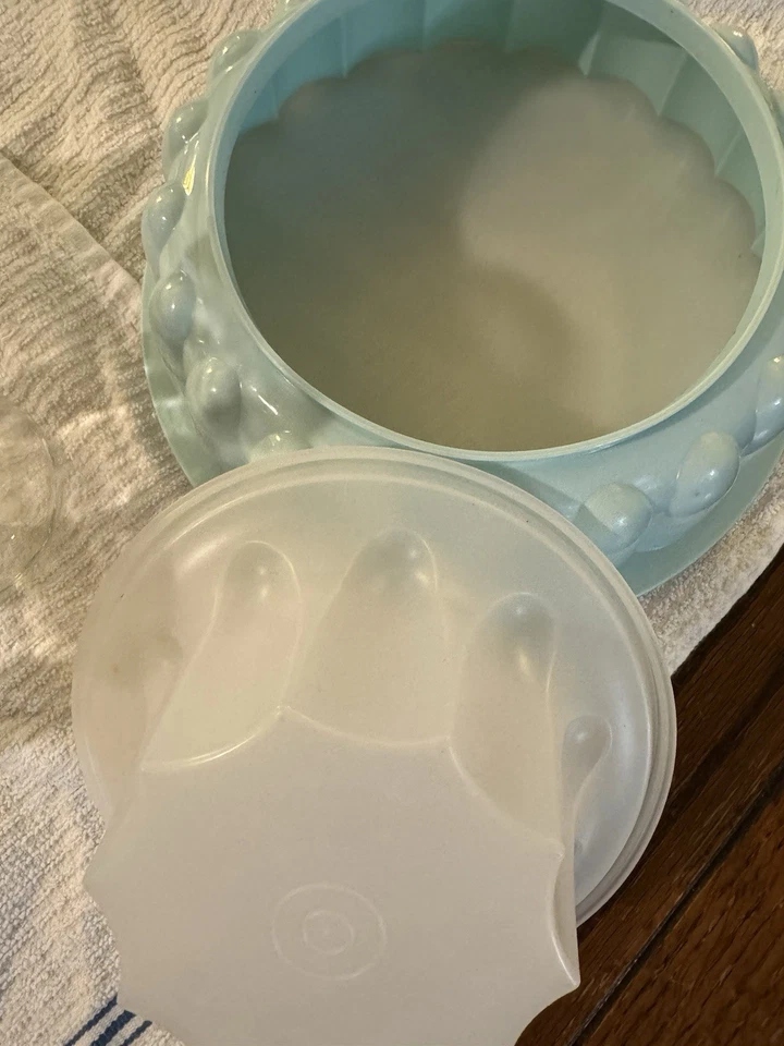 Molde de gelatina y servicio Tupperware vintage, 3 piezas verde menta Foto 2 de 2