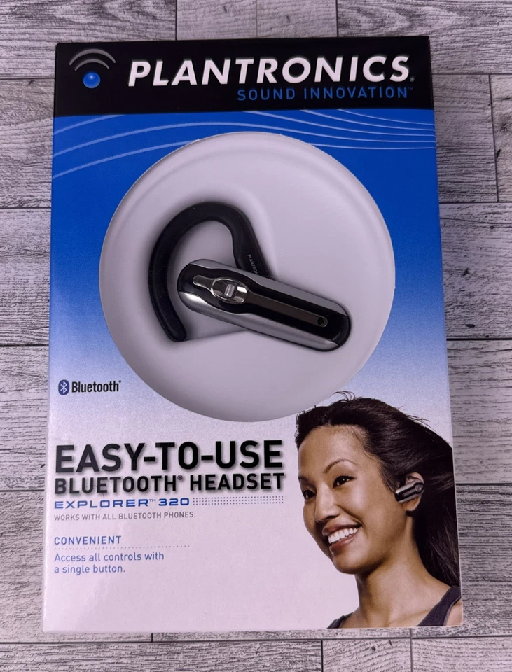 Plantronics Explorer 320 Ear-Hook Bluetooth Headset Silver/Black New In Package - Image 2 of 4