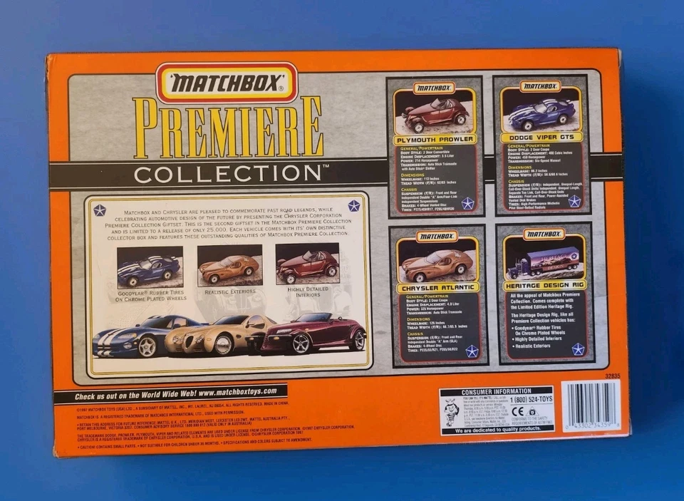 Matchbox Z93 Premiere Collection Chrysler Corporation 1997 SEALED 32835 - Image 2 of 2