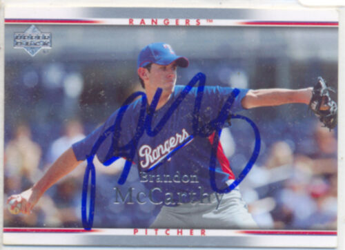 BRANDON McCARTHY TEXAS RANGERS SIGNED CARD NEW YORK YANKEES A'S WHITE SOX - Picture 1 of 1