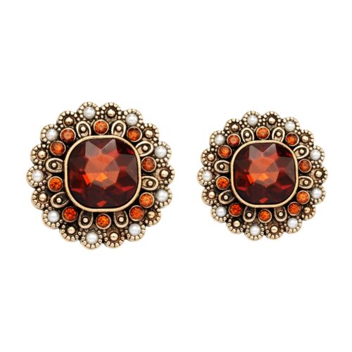 5pcs Vintage Style Metal Buttons with Gemstone Retro Craft Sewing Decor 18/23mm - Picture 3 of 8
