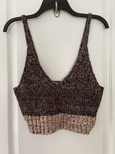 Image of NWT FREE PEOPLE The Here All Day CROP TOP SZ L in Black Coffee Combo Size L
