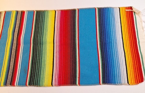 Mexican Saltillo Serape Table Runners 4 Count 102" x 12" Great For Fiesta Picnic - Picture 4 of 5