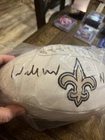 Willie Roaf Signed Saints Wilson White Logo Football w/HOF 2012 - (SCHWARTZ Auth
