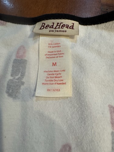 Bedhead Lipstick Sleep Shirt Medium Womens Cotton Long Sleeve - Picture 3 of 4