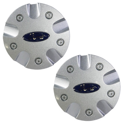 NEW OEM 00-01 Ford Focus 15'' Wheel Silver Two Center Caps Hub Covers Blue Oval 
