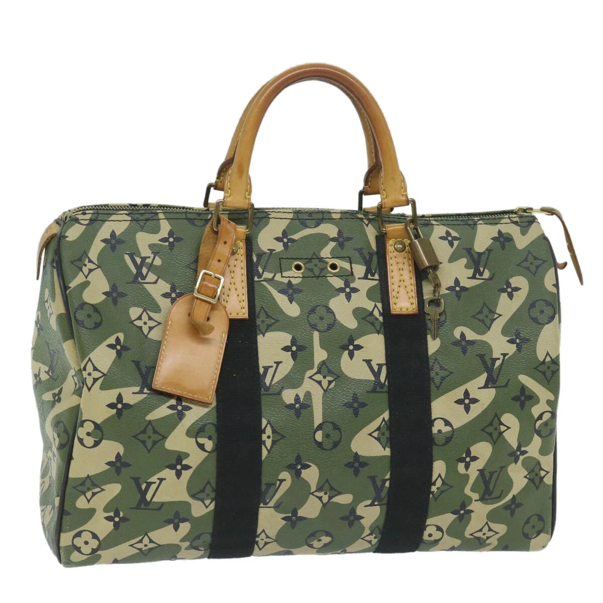 LOUIS VUITTON Camouflage Takashi Murakami Speedy 35 Hand Bag 