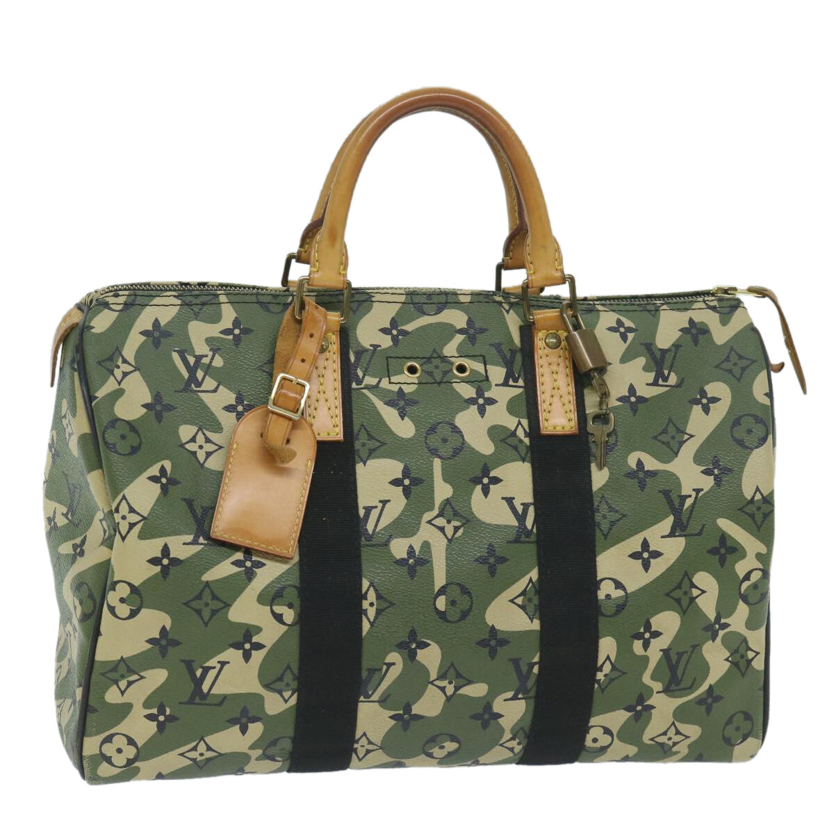 LOUIS VUITTON Camouflage Takashi Murakami Speedy 35 Hand Bag 