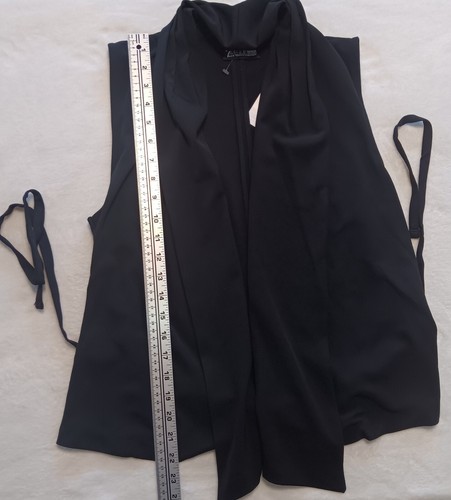 NY&C Black Tie Belted Vest - Size Medium - New With Tags - Picture 9 of 15