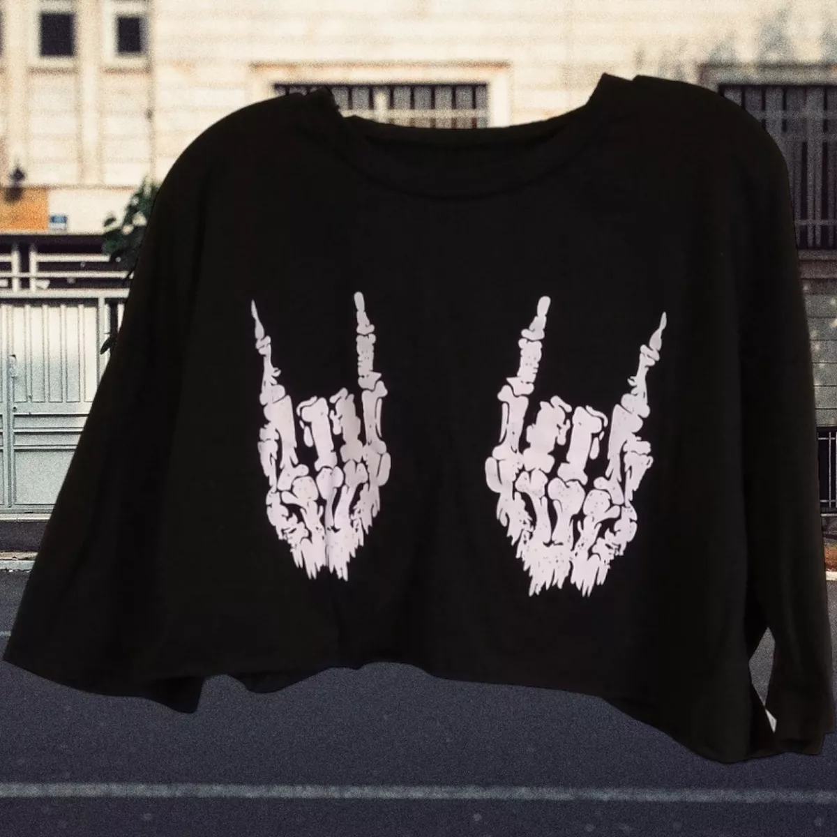 skeleton hands shirt womens