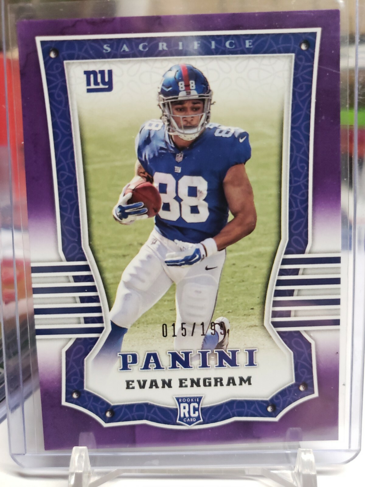Evan Engram 2017 Panini Football #121 Rookie RC "Sacrifice"#/199 New York Giants