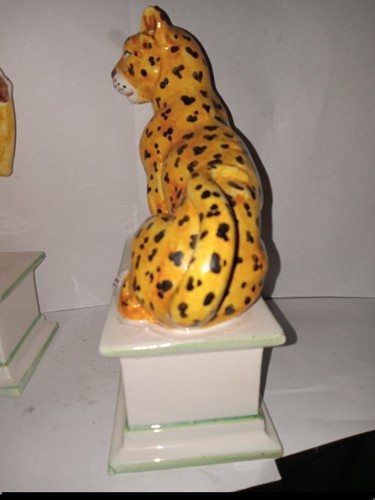 Vintage RARE Italian Cheetah Sculptures / Figures Signed Made in Italy Gumps - Picture 6 of 11